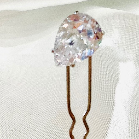 Vintage Elegant Crystal CZ Wedding Hair Stick - Picture 3 of 4
